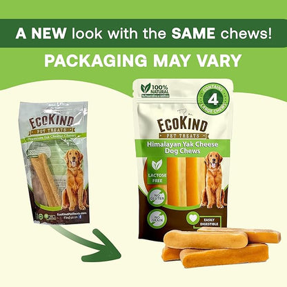 EcoKind Himalayan Yak Cheese Dog Chew | Great for Dogs, Treat for Dogs, Keeps Dog Busy & Enjoying, Indoors & Outdoor Use (8 Small Sticks)