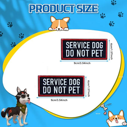 Service Dog Patches Removable Tactical Hook Loop Harness Embroidered in Training Patch Do Not Pet Working Dog Patch for Vest Harnesses Collars Leashes