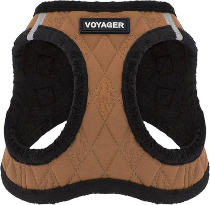 Best Pet Supplies - All Weather Plush, Reflective, No Pull Harness for Small, Medium Dogs, Cats - Secure with Hook & Loop Fastener, Buckle, Double D-Rings - Beige Plush, XL