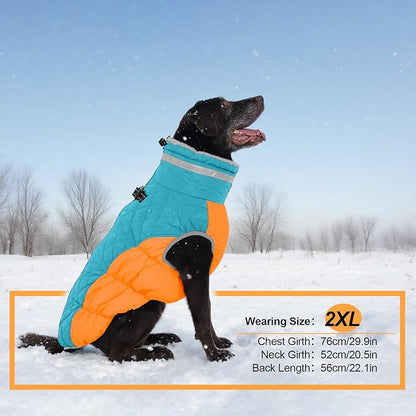 Warm Dog Coats for Small Dogs, Puppy Jacket, Waterproof Dog Jacket with Harness Built in, Zipper Clousure, Fleece Lining for Cold Weather, Small Puppy Clothes for Chihuahua, Maltese - XS