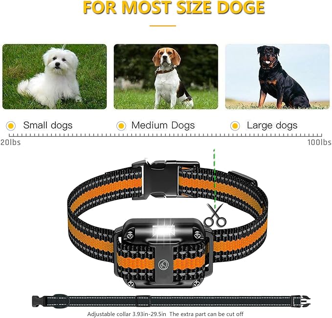 Heaflex Dog Shock Collar with Remote, Dog Training Electric Collar, Waterproof Rechargeable, 1640ft Dog Shock Collar with LED Light, Beep, Vibration, Shock for Medium/Large 3 Electronic Collars Dogs