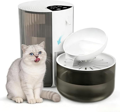 Wireless Cat Water Fountain No Filters, Automatic Wastewater Separation Pet Water Fountains for Cats Indoor, Quiet 3.5L Cat Dog Water Dispenser Rechargeable Kitty Drinking Fountains - for Pets