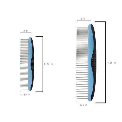 LovinPup Dog Comb, Grooming Set for Dogs, 2 Sizes Pet Grooming Comb with Stainless Steel Teeth, Comfort Grip Handle, Dog Grooming Supplies, Large Pet Comb and Small Pet Comb