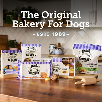 Three Dog Bakery Lick’n Crunch! Strawberry Shortcake Dog Treats, Crunchy Sandwich Cookies with Real Strawberries & Vanilla Cream Filling, 13 oz