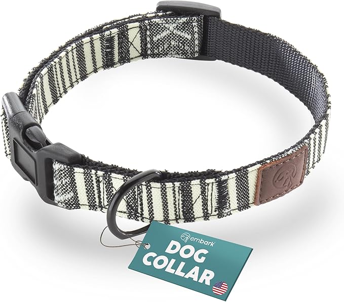 Embark Adventure Dog Collar – Stylish & Durable Nylon Dog Collars for Large Dogs, Comfortable Pet Collar, Collars for Large Breed Dogs with Strong Buckles. Adjustable Big Dog Collars for Large Dogs