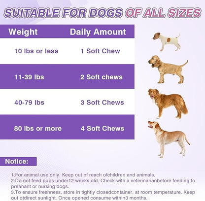 Dog Allergy Chews 200ct - Dog Allergy and Itching Skin Relief Anti Itch Aller Immune Bites for Dogs licking Paws Treatment Relief Itchy Chew Probiotics Vitamins for Skin and Coat Allergies - Lamb