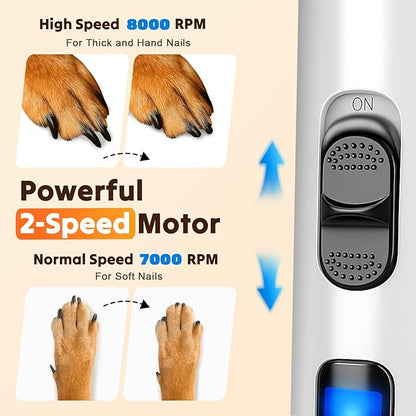 Silent Dog Nail Grinder, Whisper Quiet Claw Trimmer for Sensitive Pets, Safe & Stress-Free Nail Grooming for Dogs and Cats