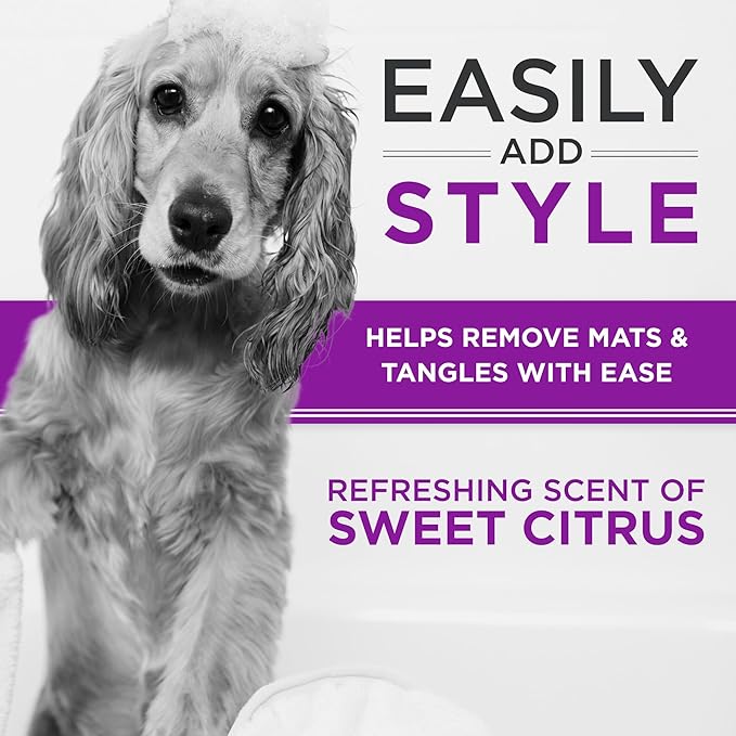 TropiClean Perfect Fur Natural Detangling Dog Shampoo for Doodles, Poodles, and Breeds with Curly Wavy Coats, Moisturizing Shampoo, Puppy Safe, 16oz.
