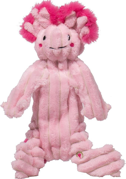 HuggleHounds X-Brace Squeaky Dog Toy - Interactive Dog Toys for Medium & Large Pets to Keep Them Busy, Pet Supplies, Soft & Cute Puppy Plush with Squeak, Tough Plushy - Kiki Axolotl, Small