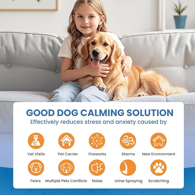 Yirr Dog Calming Diffuser, 6 in 1 Puppy Pheromones Calming Diffuser, Relaxing Pheromone for Dogs Relief Stress Anxiety Fighting Scratching Barking, Help Train Dog to Pee, 3 Diffuser 3 Refill(48ml)