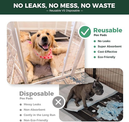 FXW Washable Pee Pads for Dogs, Leak-Proof & Non-Slip, Specifically Designed for Potty Training, Square, 39" x 39", 2 Packs