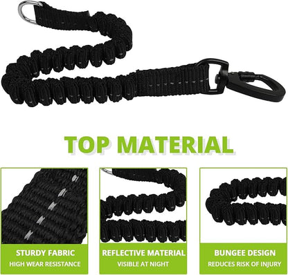 Long Dog Leash 10 FT: Heavy Duty Rope Leashes for Dogs Training with Swivel Lockable Hook Reflective Threads Bungee and Padded Handle - Dog Lead for Large Small Medium Dogs Outside Walking Hiking