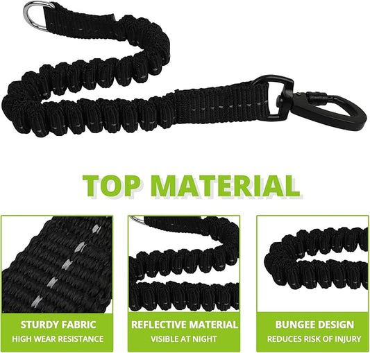 Long Dog Leash 10 FT: Heavy Duty Rope Leashes for Dogs Training with Swivel Lockable Hook Reflective Threads Bungee and Padded Handle - Dog Lead for Large Small Medium Dogs Outside Walking Hiking