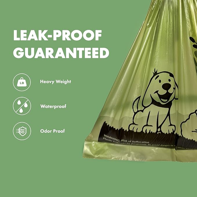 GORILLA SUPPLY 1000 multicolor poop bags for dogs with Dispenser and Leash Tie, 9" x 13", Mixed