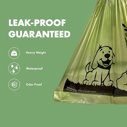 GORILLA SUPPLY 1000 multicolor poop bags for dogs with Dispenser and Leash Tie, 9" x 13", Mixed