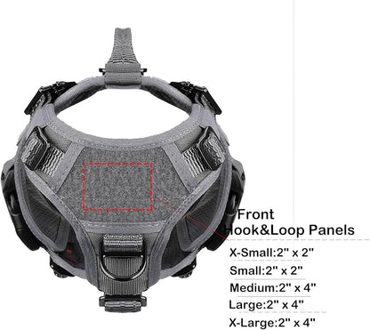 ICEFANG GN3 Tactical Dog Harness with 6X Buckle,Dog Molle Vest with Handle,3/4 Body Coverage,Hook and Loop Panel for ID Patch,No Pulling Front Clip (XS (17"-23" Girth), Wolf Gray)