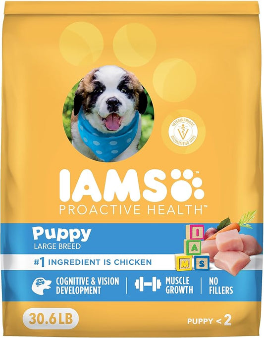 IAMS Proactive Health Large Breed Puppy Food with Real Chicken, 30.6 lb. Bag