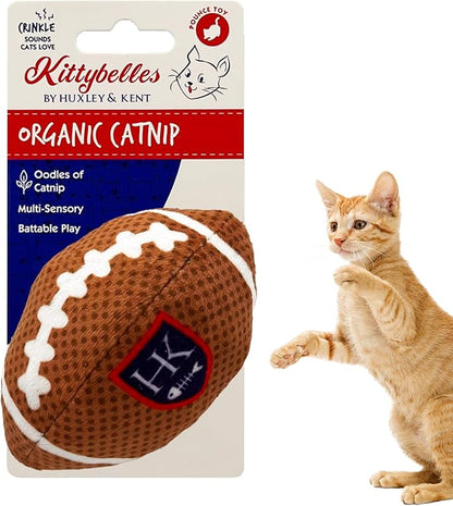 Huxley & Kent Plush Cat Toy - Interactive Catnip Toy for Cats & Kittens - Soft with Crinkle & Catnip - Fun Indoor Play - HK Football