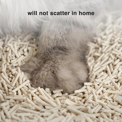 DI BI GRAMAS Cat Litter 24LB/4 Packs Dust-Free Clumping Tofu Cat Litter Quickly Absorb Odors Toilet Can Flush Into The Toilet Pure Natural tofu cat Litter (Original Flavor)