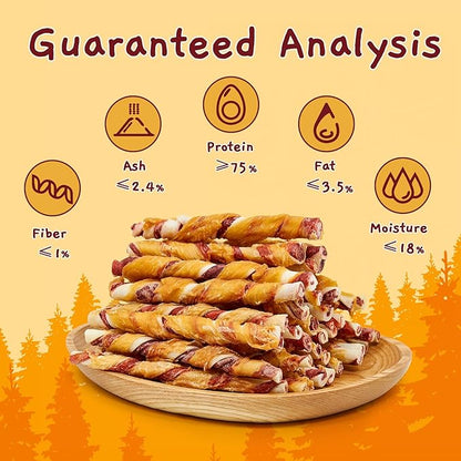 Jungle Calling Dog Treats, Chicken Wrapped Rawhide Chew Sticks - High Protein, Low Fat Dental Chews for Teeth Cleaning & Training Rewards, 10.6oz