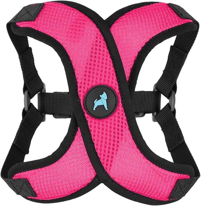 Gooby Comfort X Step in Lite Dog Harness - Choke Free, Escape Free with Light Breathable Mesh - Dog Harness for Small and Medium Breeds - Quick Release Buckle, Metal D-Rings - Flamingo Pink, Medium