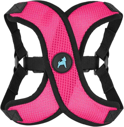 Gooby Comfort X Step in Lite Dog Harness - Choke Free, Escape Free with Light Breathable Mesh - Dog Harness for Small and Medium Breeds - Quick Release Buckle, Metal D-Rings - Flamingo Pink, Medium