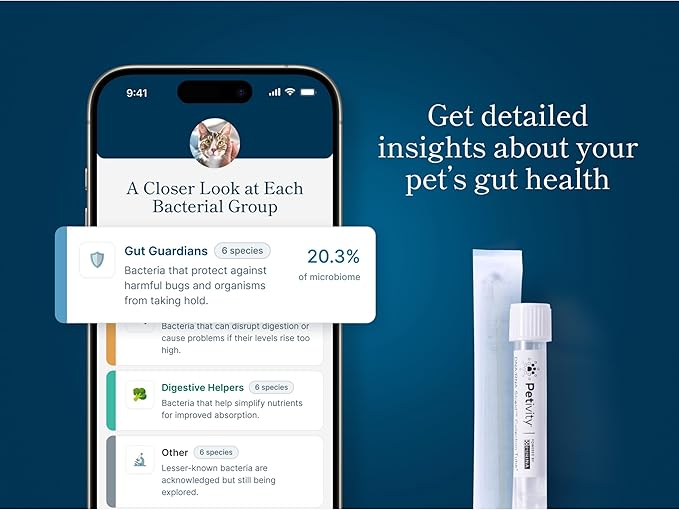 Petivity Microbiome Analysis Kit — Advanced for Cats and Dogs, Powered by Purina - 4.8 oz. Box