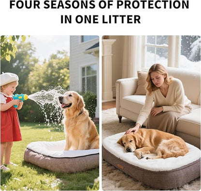 Wagsage Ultra-Luxury Dog Bed, Comes with Two Kinds of Removable Cushions, Warm in Winter and Cool in Summer, Wear-Resistant and Tear-Resistant Supportive Pet Sofa with Non-Slip Bottom, 43inch