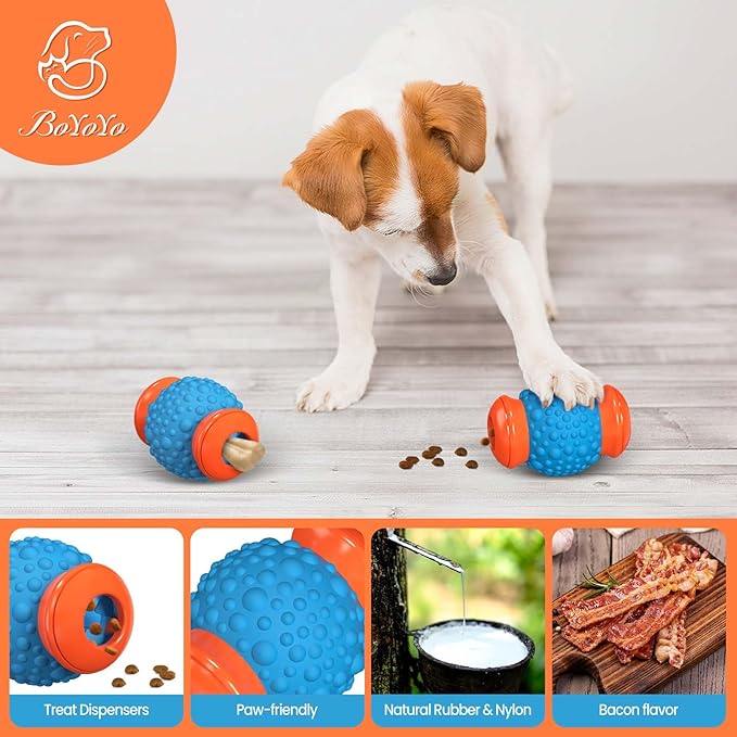 BoYoYo Interactive Dog Toys Treat Dispenser - Slow Puzzle Feeder for Large Dogs, Mental Stimulation for Anxiety Relief & Boredom