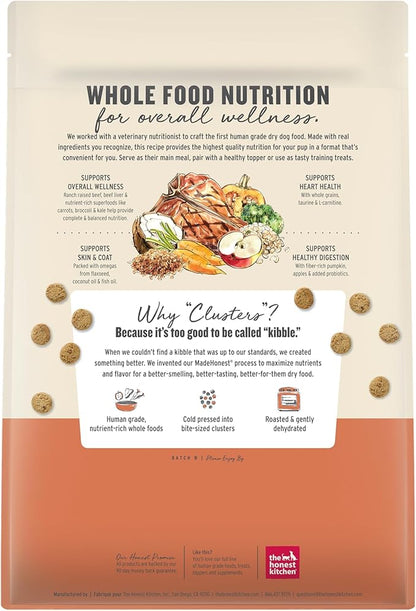 The Honest Kitchen Human Grade Whole Food Clusters Whole Grain Beef & Oat Dry Dog Food, 5 lb Bag
