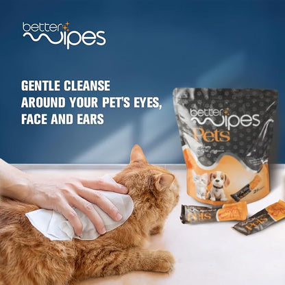 Better Wipes Pets - Extra Thick Pet Wipes for Dogs & Cats | Ultra Soft Dog Wipes for Paws, Face, Ears & Body | Hypoallergenic, Alcohol-Free Cat Wipes | Travel-Friendly Pet Cleaning Wipes | 25 Count