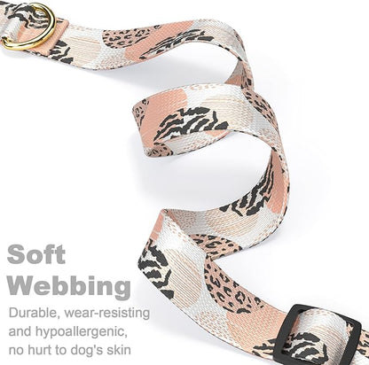 Rnivvi Dog Collar for Small Dogs, Cute Heavy Duty Adjustable Puppy Collar with Quick Release Buckle for Boy Girl & Female,Pet Accessories for Walking Running, S Length 3/4" Width, Modern Abstract Art