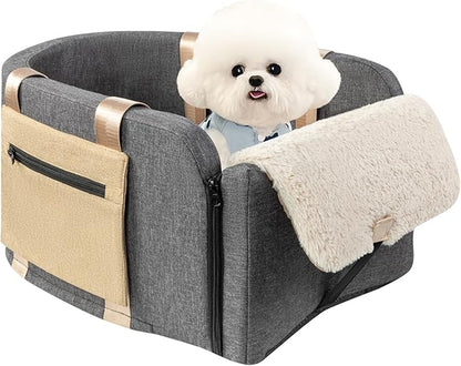 Cathpetic Large Console Dog Car Seat - Truck Dog Booster Seats for Big Console Vehicles Large Space for Dogs UP to 18lbs, Pretty Sturdy Pet Car Seat Designed for Pickup and Trucks
