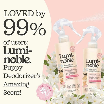 Sensitive Dog Deodorizing Spray Perfume, Oatmeal Formula Pet Cologne,Hypoallergenic Detangler Spray, Alcohol Free, Pet Odor Neutralizer for Puppies, White Musk Scent to Refresh The Skin and Coat, 8oz