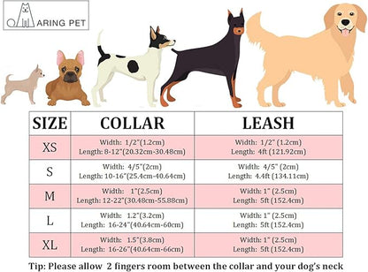 ARING PET Dog Collar and Leash, Velvet Dog Collar and Leash Set, Soft & Comfy, Adjustable Collars for Dogs