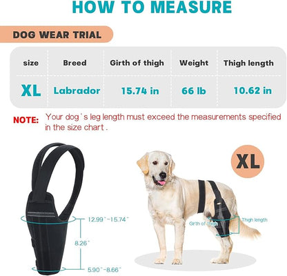 Dog Knee Brace for Torn ACL Hind Leg–Adjustable Support Dog Leg Brace for Back Leg with 2 Stabilizers, Hip Support to Reduces Pain Luxating Patella , Ligament Injuries, CCL (Black, Left Leg, 2XL)