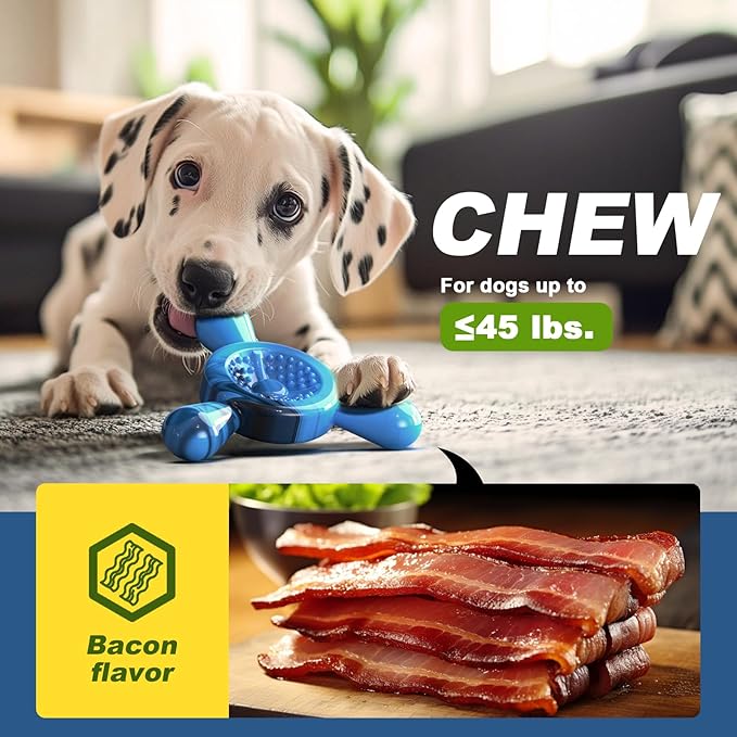 Indestructible Chew Toy for Aggressive Chewers – Tough Nylon Dog Toy for Teething Small Breeds, Durable Puppy Bone for Teeth Cleaning & Boredom Relief, Ideal Dog Birthday Gift,Sky Blue
