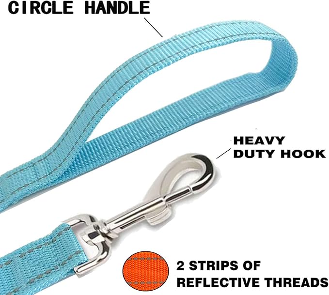 Reflective Dog Leash 7Ft /8 Feet Long, 1 Inch Wide, for Small and Medium Dogs