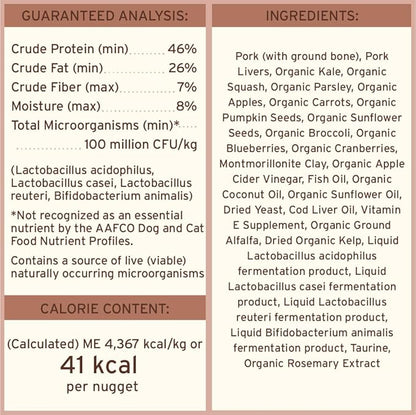Primal Freeze Dried Raw Dog Food Nuggets, Pork, Complete & Balanced Meal, Also Use as Topper or Treat, Premium, Healthy, Grain Free, High Protein Raw Dog Food, 14 oz