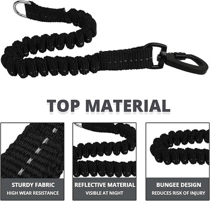 jenico Long Dog Leash 15FT: Heavy Duty Rope Leashes for Dogs Training with Swivel Lockable Hook Reflective Threads Bungee and Padded Handle - Dog Lead for Large Small Medium Dogs
