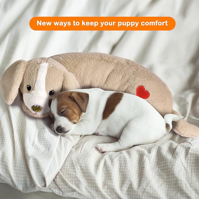 Moropaky Puppy Heartbeat Toy Heartbeat Stuffed Toy for Dogs, Dog Heartbeat Toy for Pet Anxiety Relief Sleep Aid Cuddle Comfort Calming Crate Kennel Training, Puppy Essentials