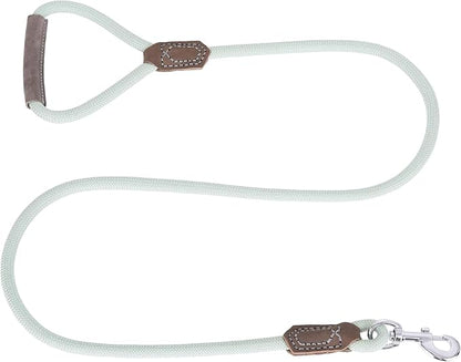 Mile High Life | Premium Leather Dog Leash | Strong Rope Leash | Leather Handle | Zinc Alloy Strong Clasp | Small Medium Large Dogs | 4/5/6 Feet(Green, 48 Inch (Pack of 1))