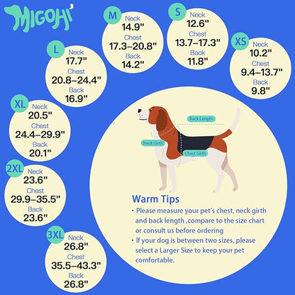 MIGOHI Dog Winter Coat - Reflective Medium Dog Snow Jacket with Thick Turtleneck,Windproof Pet Fleece Vest, Cold Weather Coat for Medium Dogs, Snowproof for Hiking,Camping,L,RedBlack