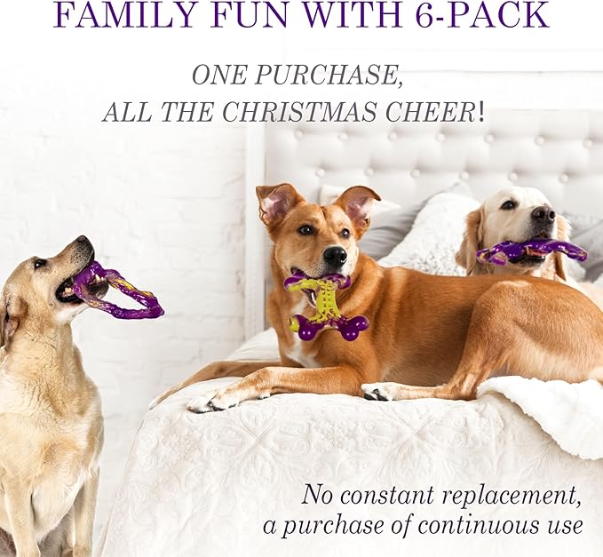 Frienhund 6-Pack Dog Toys for Aggressive Chewers: Dog Toy for Aggressive Chewer Large Breed, Dog Toy to Keep Them Busy, Dog, Bacon Flavor