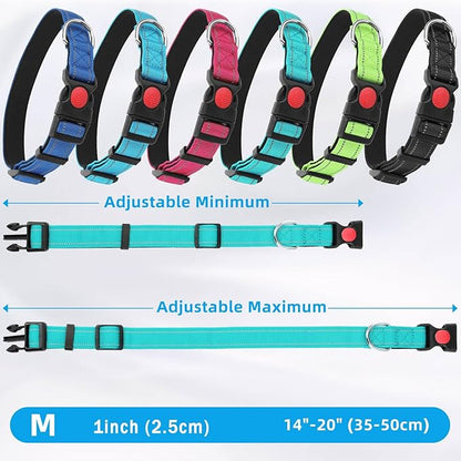 6 Sets Reflective Dog Leash and Collar Set, Nylon Leashes Adjustable Dog Collar Heavy Duty Padded Handle Leash for Small Medium Large Dogs Walking Training(Stylish Color)
