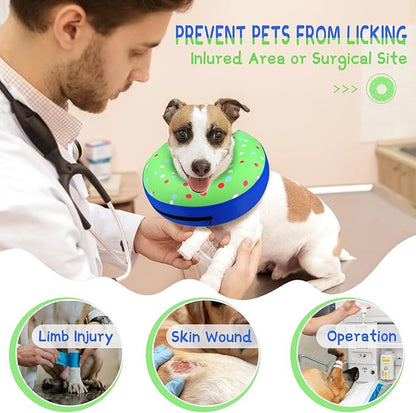 Supet Inflatable Dog Cone Collar for Small Dogs Puppies Cats, Soft Dog Cone Alternative After Surgery for Puppies Cats to Stop Licking