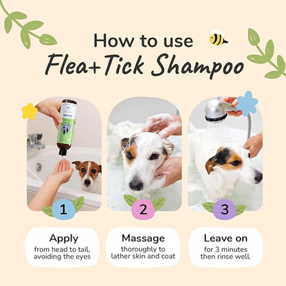 kin+kind Dog Shampoo Flea and Tick Vet Formulated - Natural Flea and Tick Prevention for Dogs - Plant Powered Shampoo w/Coconut & Olive Oil - Dog Supplies - Lavender Scent - Made in USA 12 fl oz