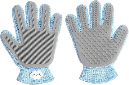 Natunofu Pet Hair Remove Glove for Dogs & Cats,2-in-1 Massage Grooming Tool, Efficient Deshedding Brush with Soft Spikes, Gentle Fur Removal and Cleaning Glove for Shedding Control