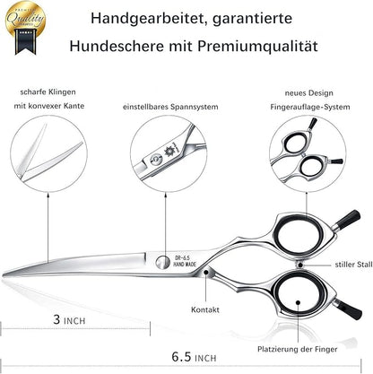 Dream Reach Dog Grooming Scissors - 6.5" Professional Downword Curved Shears for Cats Dogs