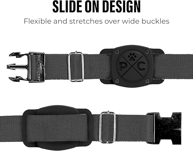 Pup Culture IP68 Waterproof AirTag Dog Collar Holder | 2.5X Stronger Than Competitors - Track Your Pet Using Apple AirTag Technology Without a Subscription | Dustproof - Doesn’t Hurt Your Collar